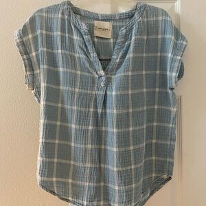 Lucky Brand Blue Checkered Blouse